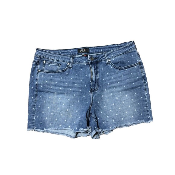 Earl Jeans Cutoff Shorts Star Pattern Womens 18W Mid Wash Summer Vacation - Picture 3 of 4
